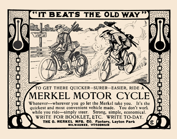 Pubblicità MOTO FLYING Merkel USA trasporto Poster Art Print Picture bb1933b 