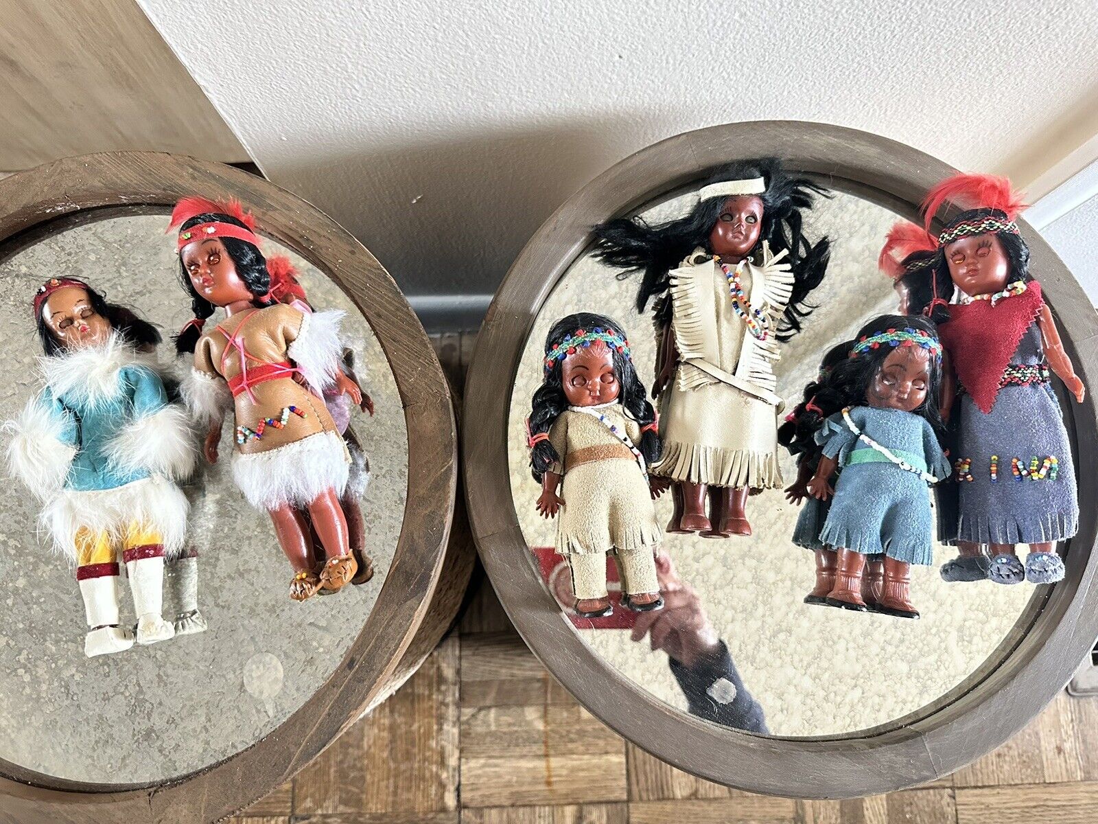 antique native american indian dolls vintage Lot Of 6