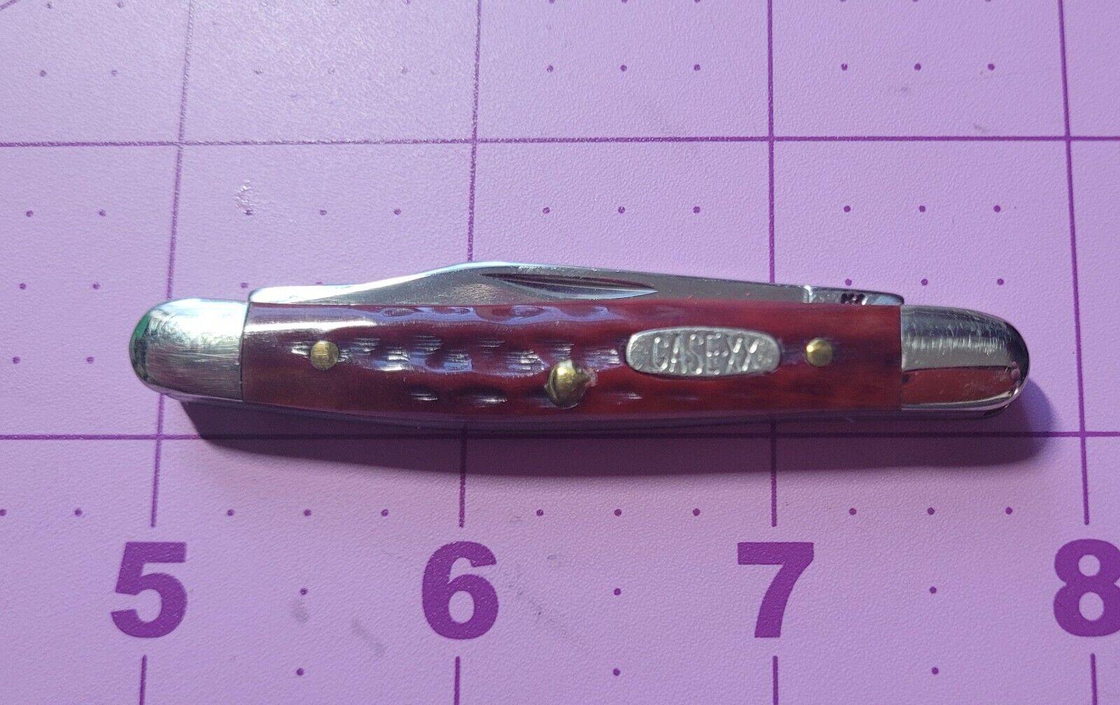 Case XX USA 6227 Two Blade Jack Knife 1996. Four Dot  Red Jigged Handle Vintage