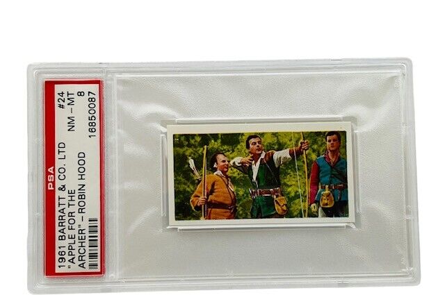 Robin Hood Trading Card Barratt 1961 England PSA 8 Graded Apple for Archer #24 