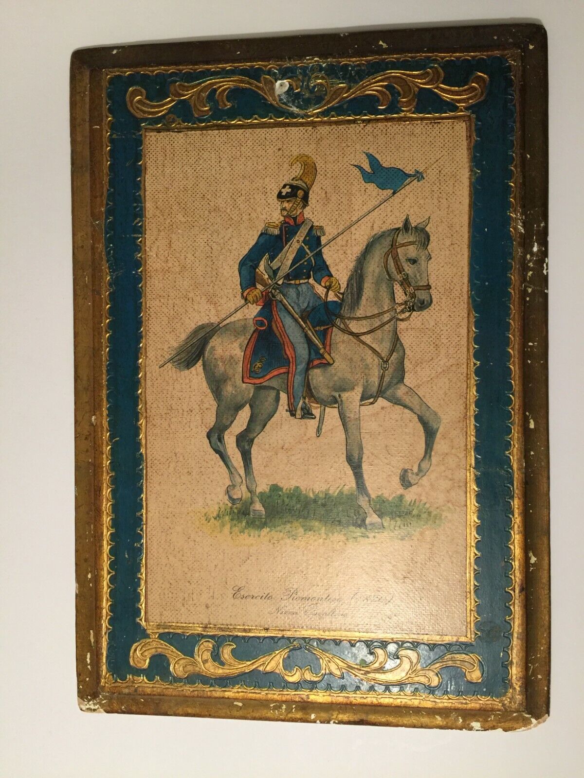 Rare Antique Museum Quality Piedmontese Army (1830) Nizza Cavalry Artwork, Italy