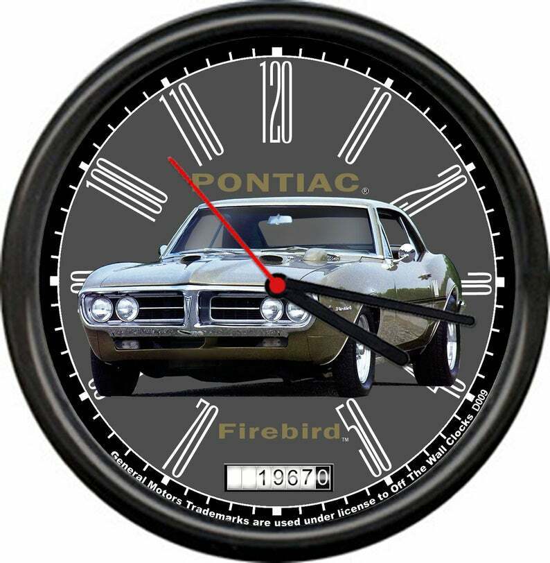 Licensed 1967 Pontiac Firebird 2 Door Sedan Vintage General Motors Wall Clock