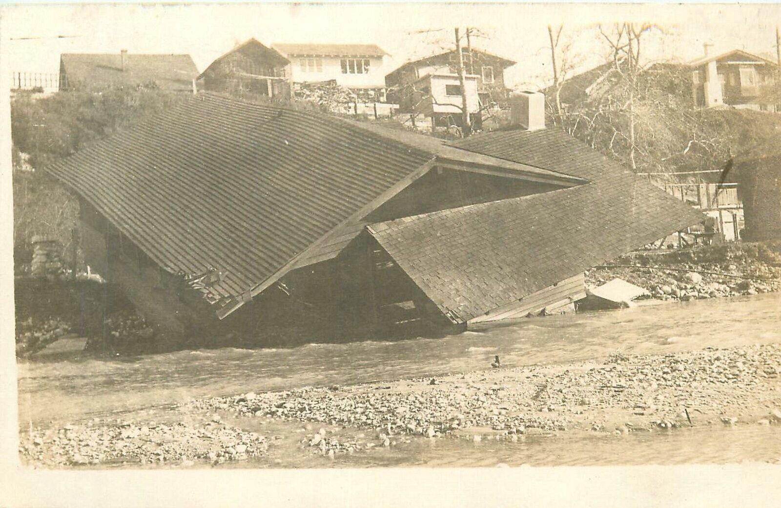 California Montrose Flood Disaster Damage 1920s RPPC 23-7733