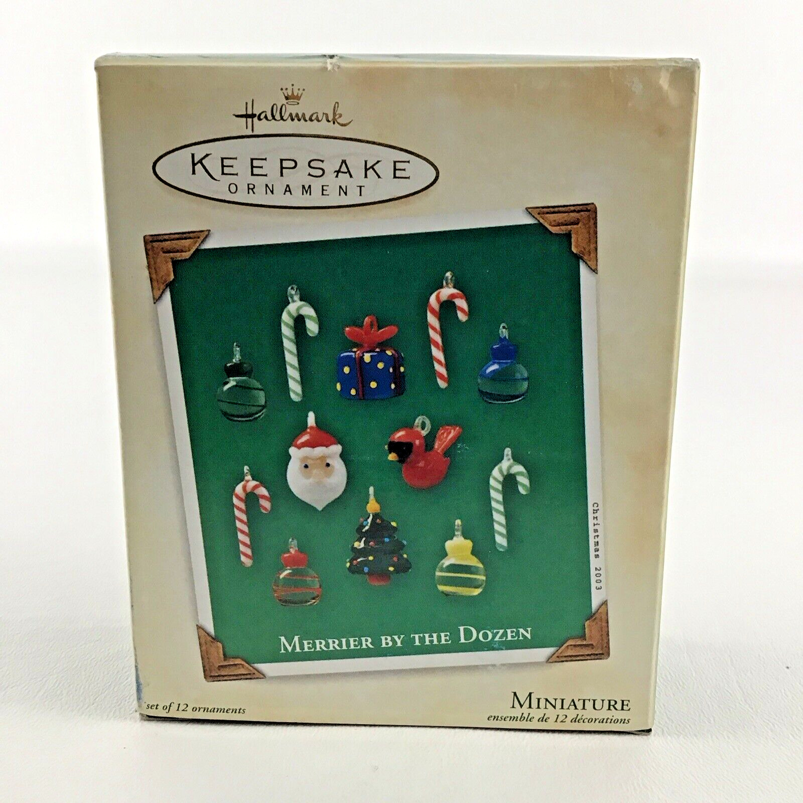 Hallmark Keepsake Christmas Ornament Merrier By The Dozen Miniature Set New 2003