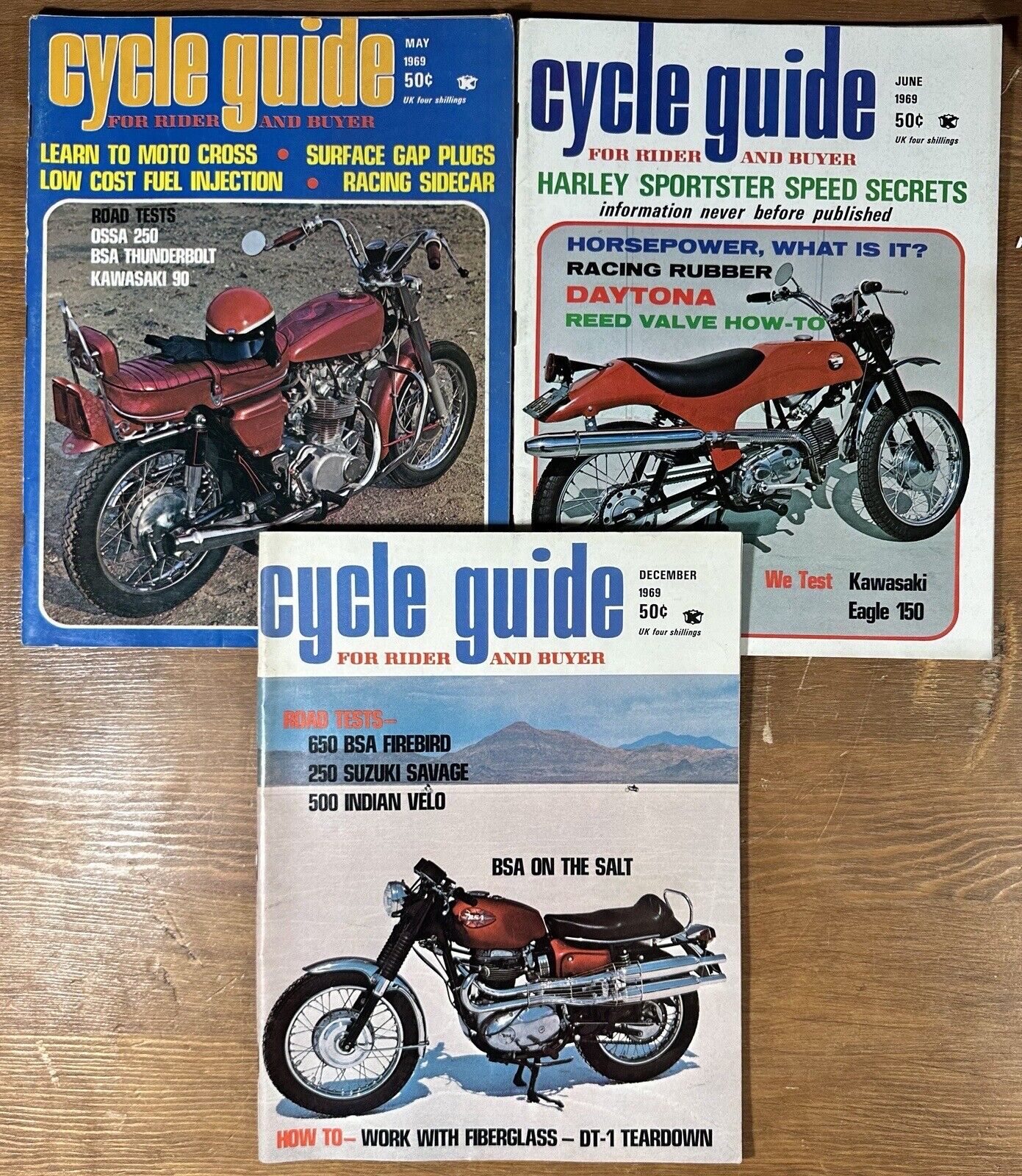 Vintage 1969 Cycle Guide For Rider & Buyer Magazine Lot 3 May June December