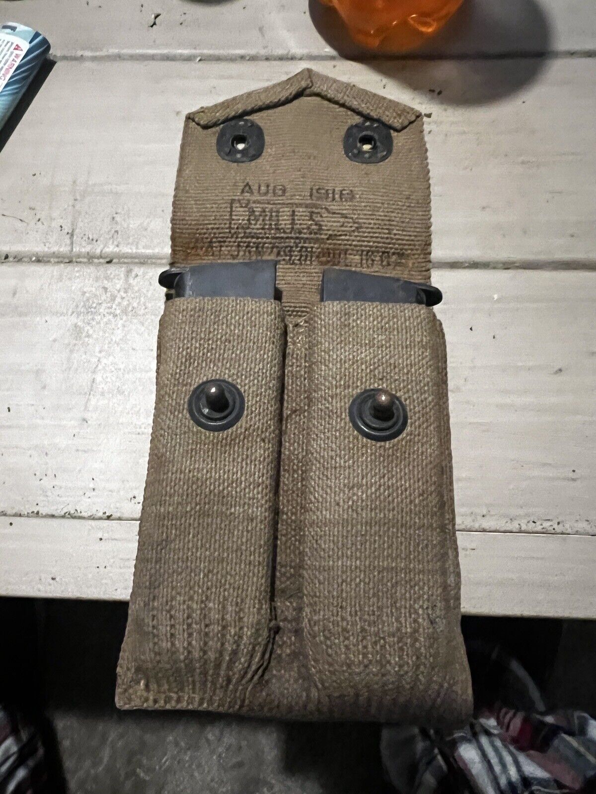 WW1 US Army 1911 Magazine Pouch with two Magazines - Issued