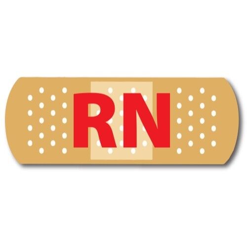 RN Band Aid Magnet Decal, 3x8 In Heavy Duty Automotive Magnet for Car Truck SUV