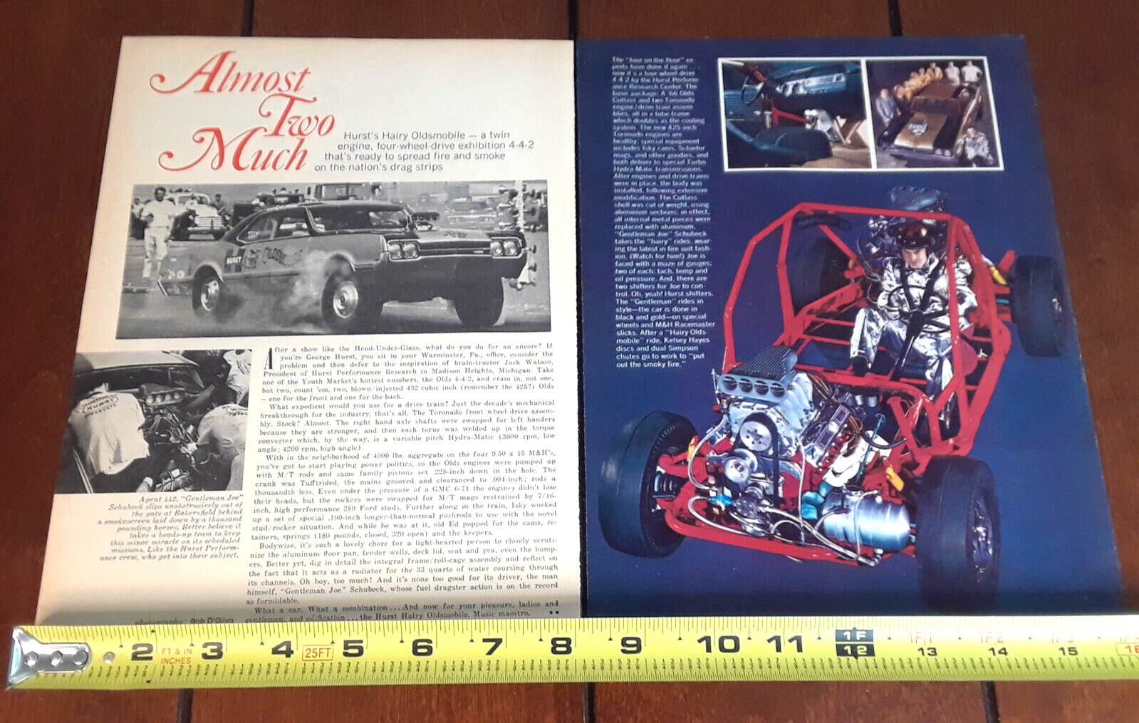 HURST HAIRY OLDSMOBILE 4 WHEEL DRIVE 442 OLDS  ORIGINAL 1967 ARTICLE