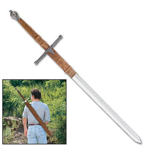 BRAVEHEART Scottish Hero William Wallace Claymore Polished Stainless Steel Sword