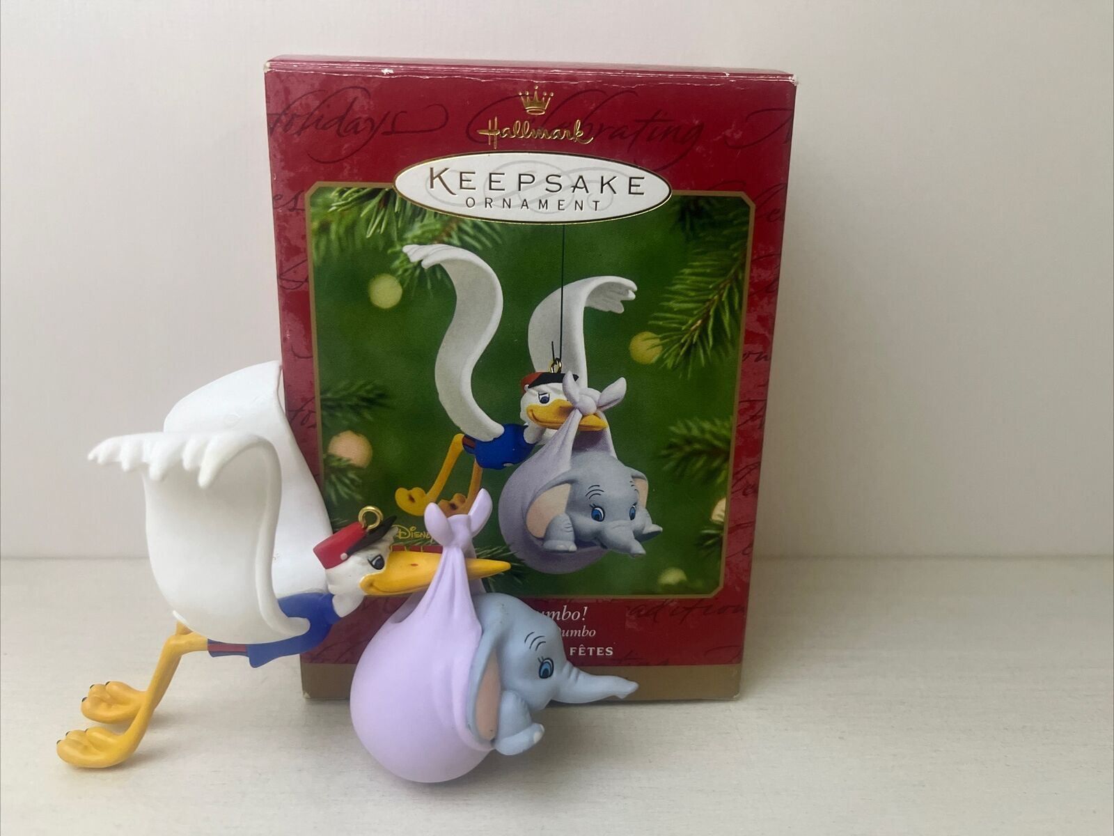 Hallmark Keepsake Disney Hello Dumbo Christmas Ornament Stork Vintage 2001 Boxed