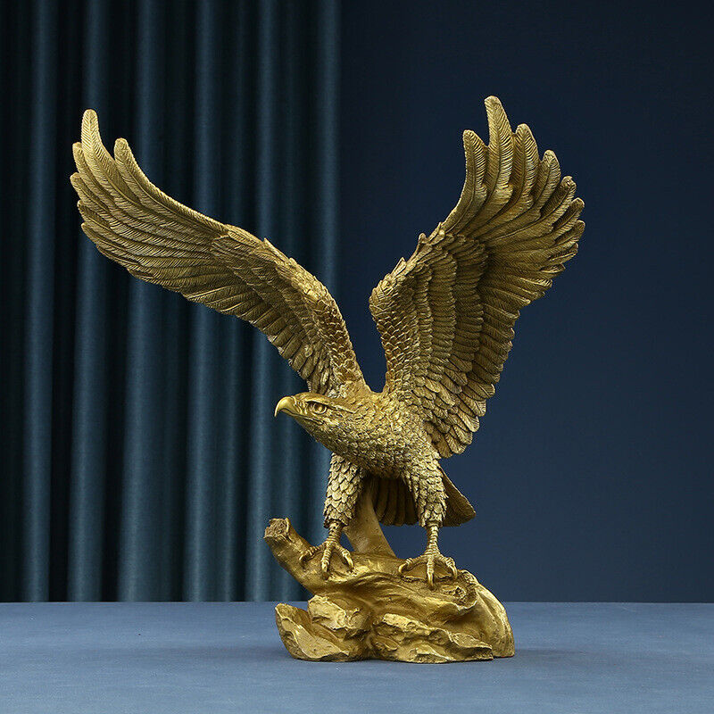 Art Deco Sculpture American Flying Eagle Falcon Hawk Bronze Statue Figure Gift