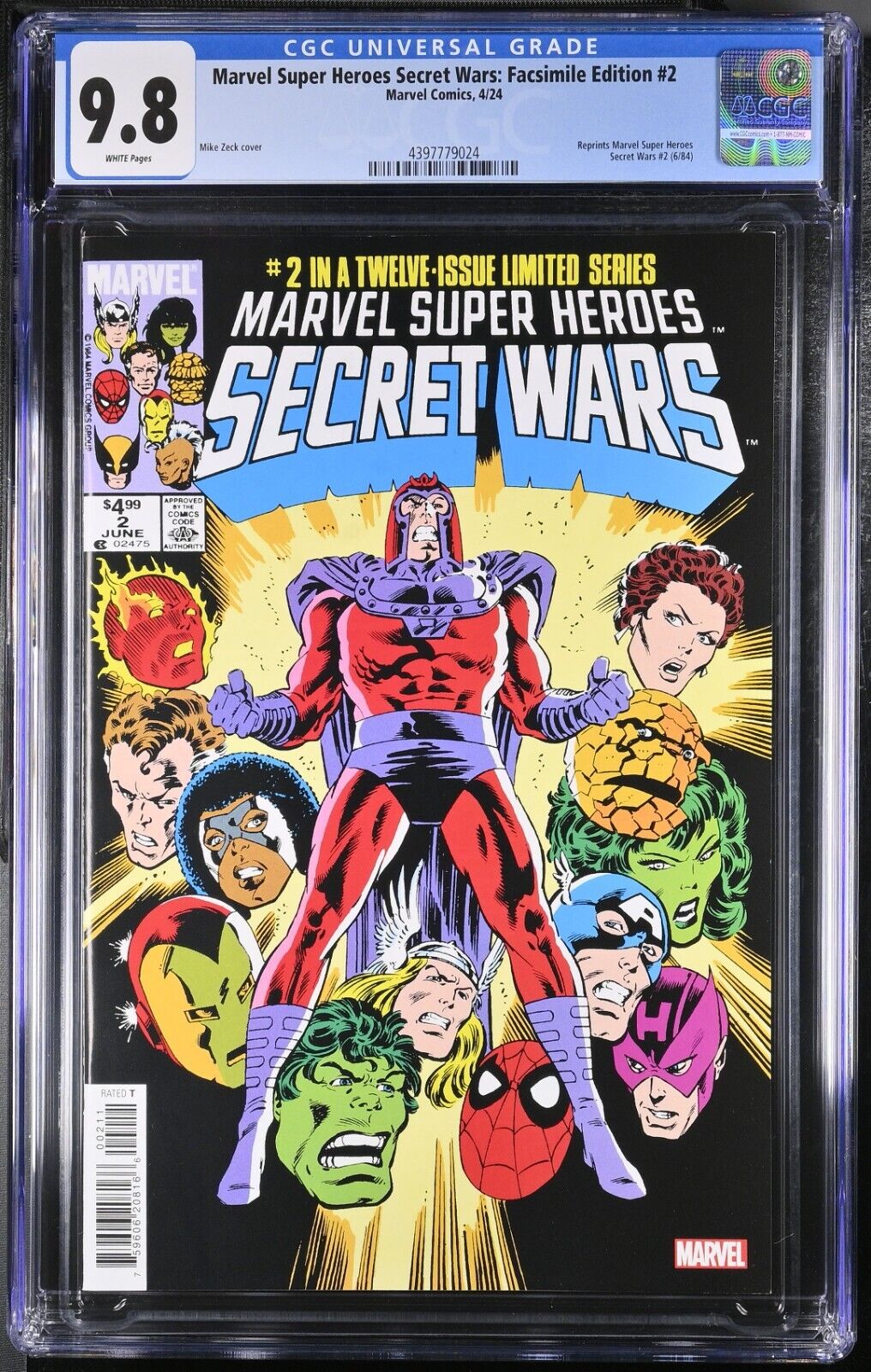 Secret Wars #2 CGC 9.8 Facsimile Edition of 1984 Original Magneto Cv Marvel 2024