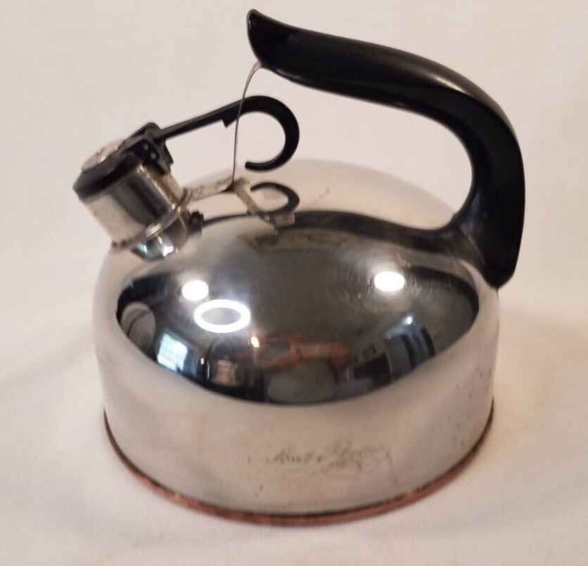 Vintage Paul Revere Ware Tea Kettle 1801 Whistling Copper Bottom  2 QT