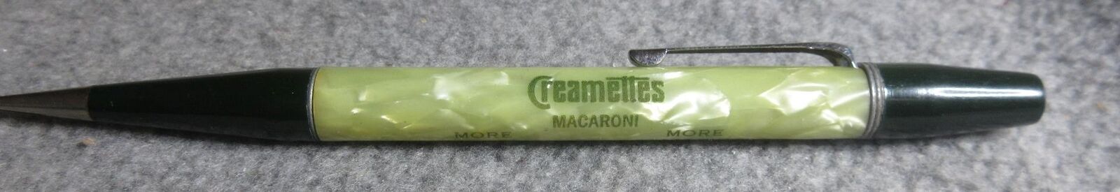 Vintage Creamettes Macaroni Mechanical Pencil marble celluloid tender delicious