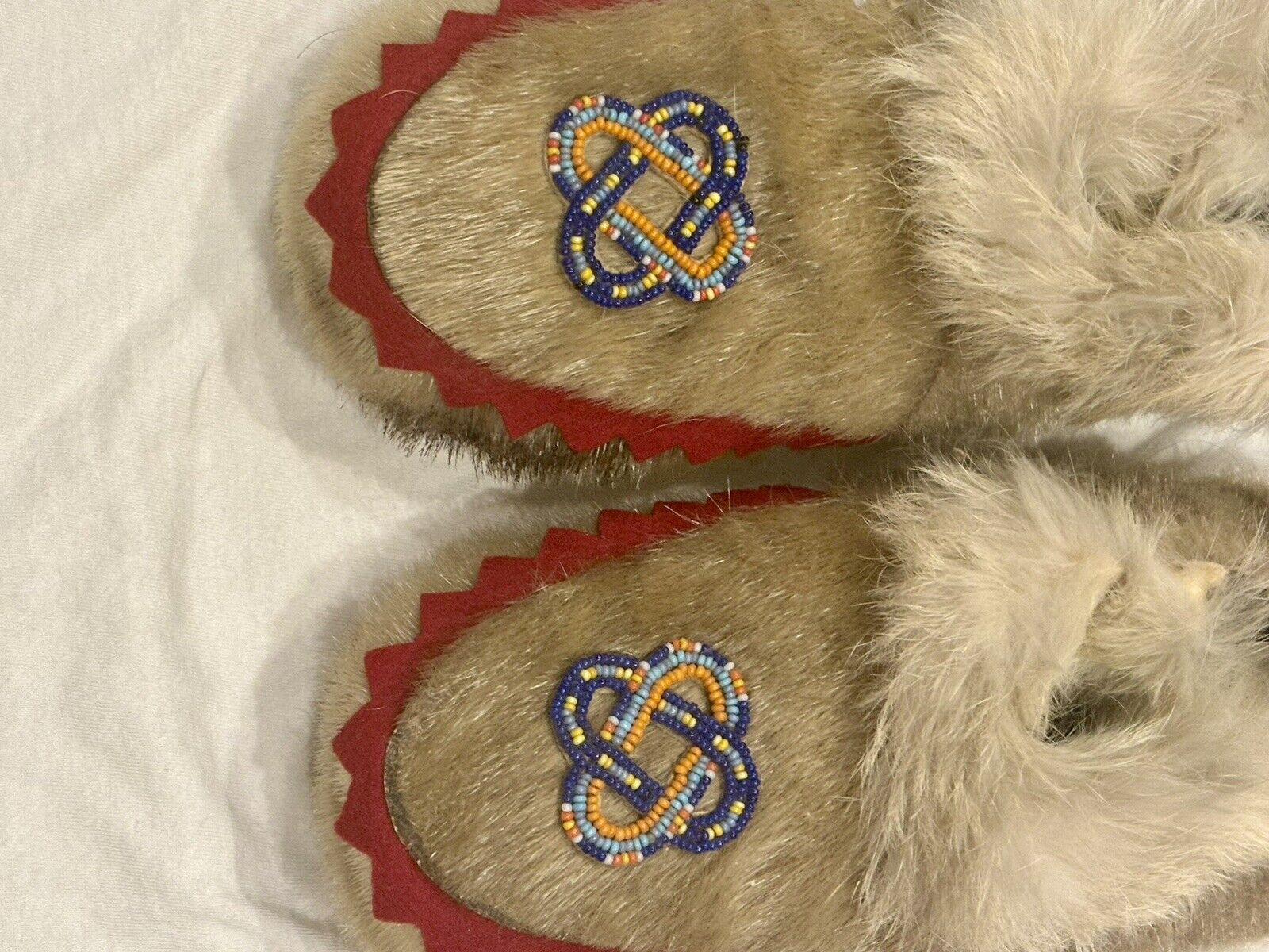 Authentic Hand Made  American Indian Moccasin Shoes For Good Home Will Discount
