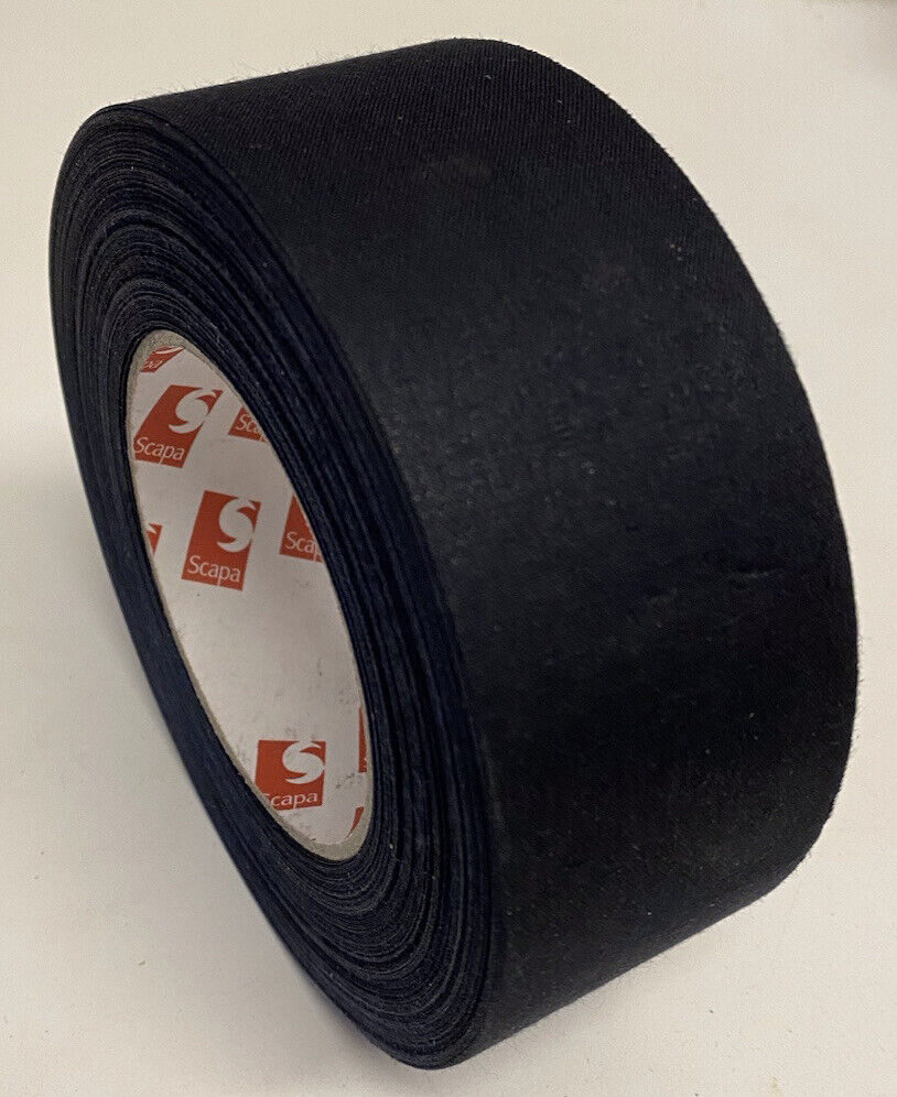 New Genuine Scapa UK Forces Black Fabric Cloth Sniper Tape 50 Meters 50mm Wide