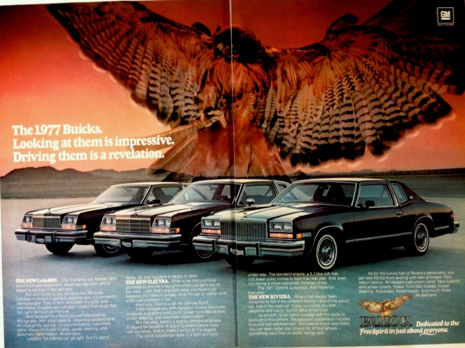 1977 Buick Line Up Print Ad GM 
