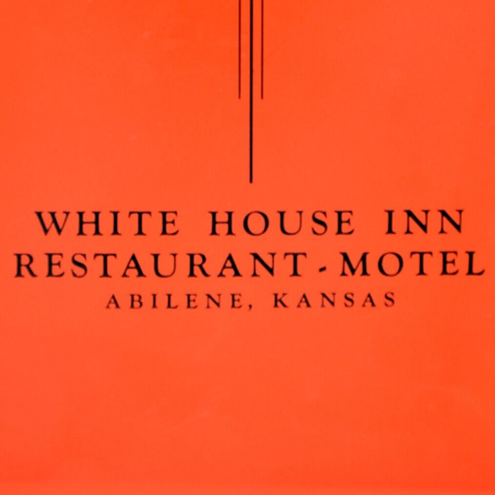 Vintage 1930s White House Inn Restaurant Motel Menu Abilene Kansas