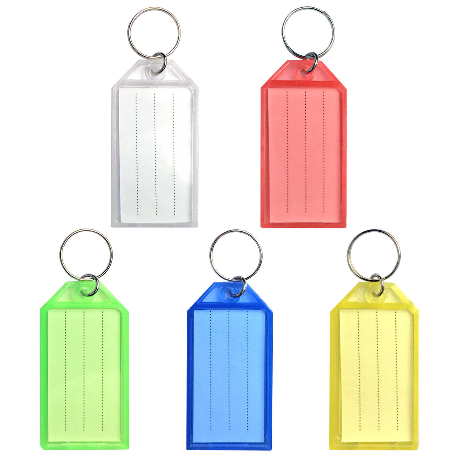 10-100 PCS Plastic Key Tags with Split Key Ring Label Window Name Tags Coded ID