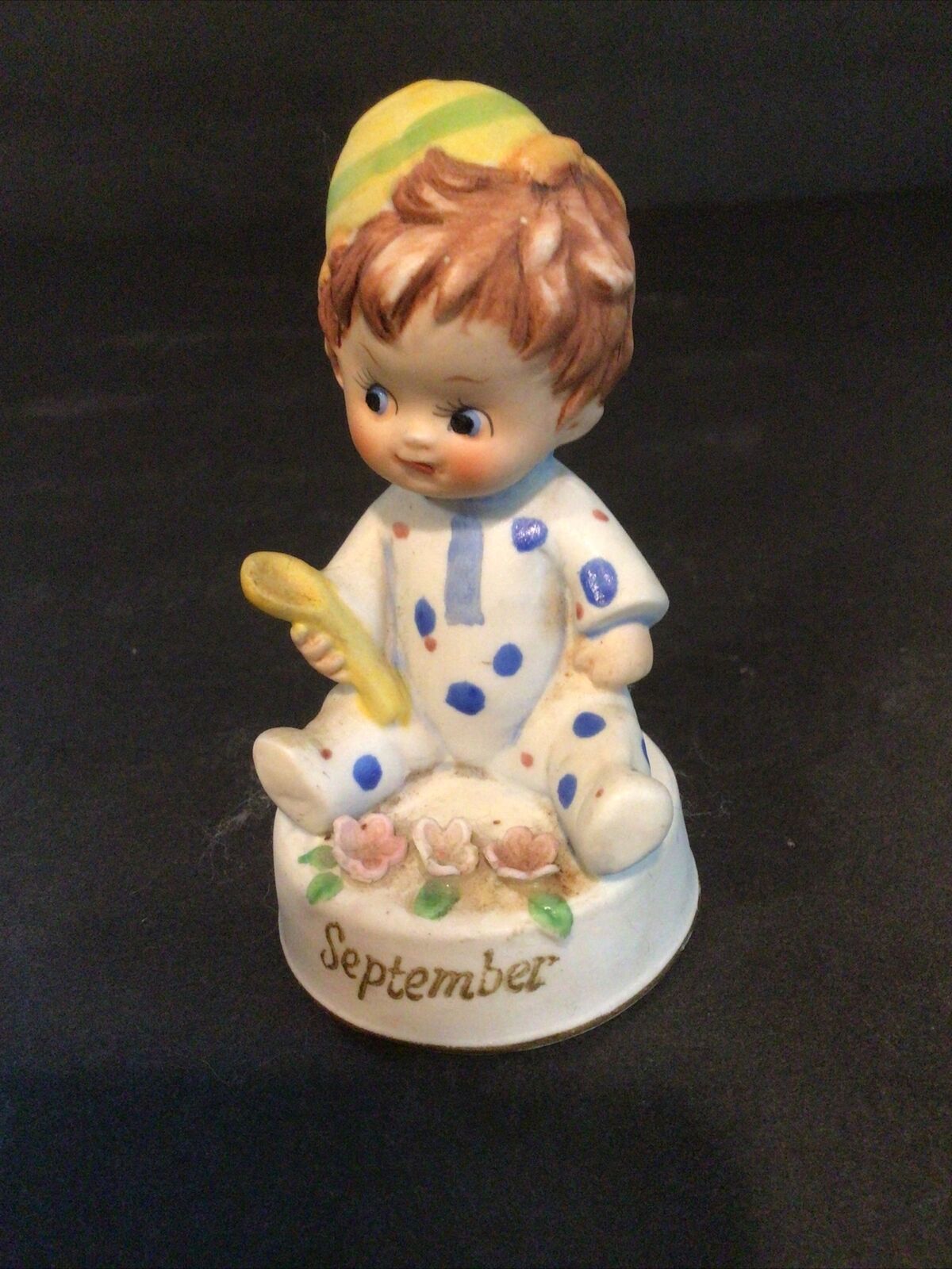 Vintage Napco Birthday Boy Figurine September Birth Month 3 Inch Ceramic
