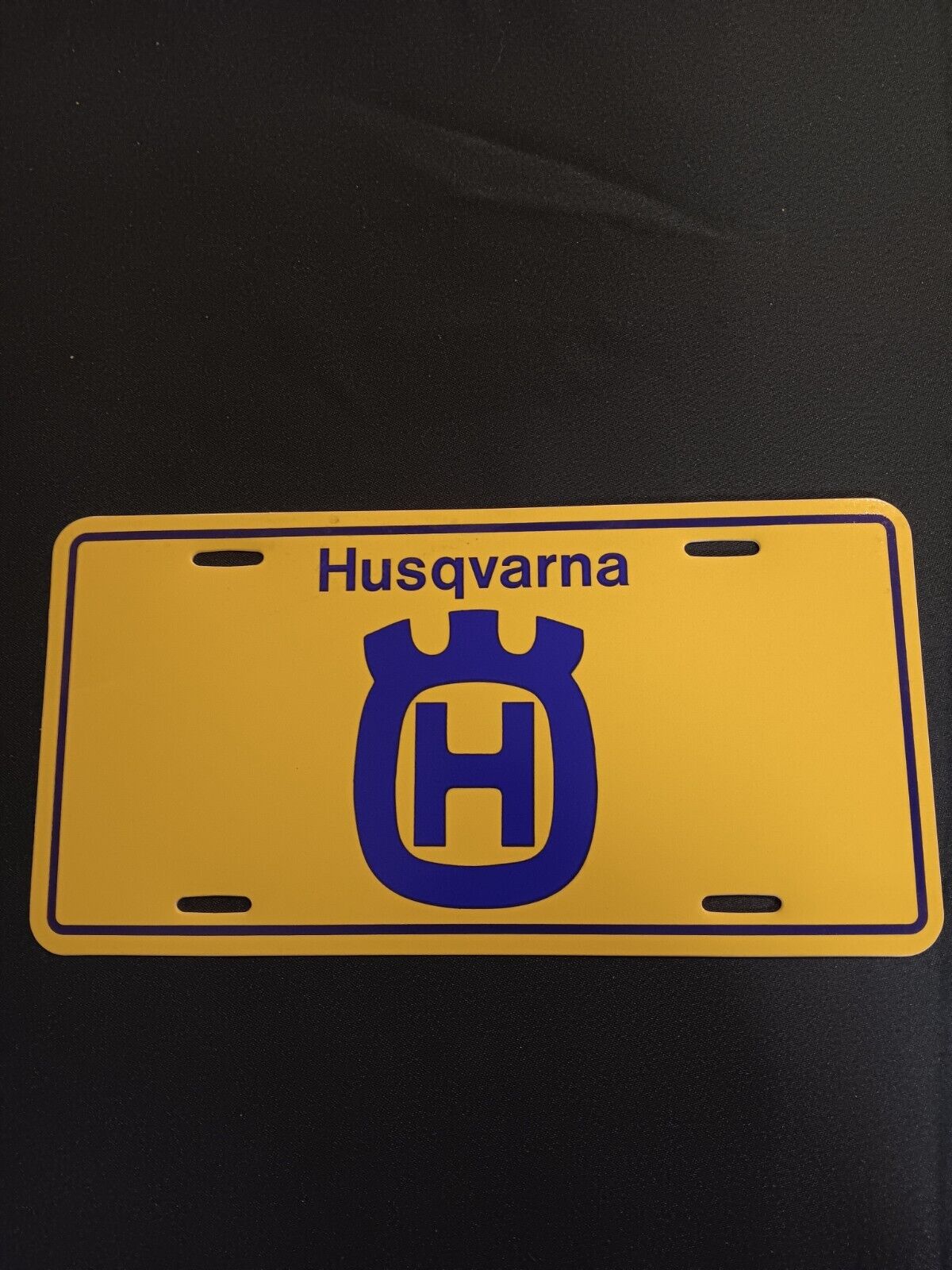 Vintage Husqvarna Vanity Novelty License Plate - AHRMA Motocross MX