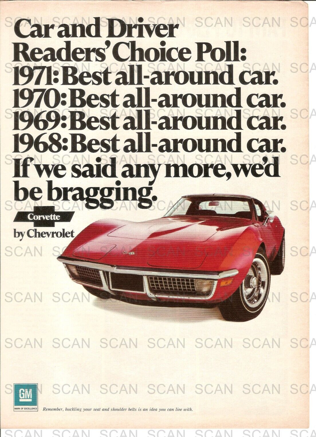 1971 Chevrolet Corvette Vintage Magazine Ad