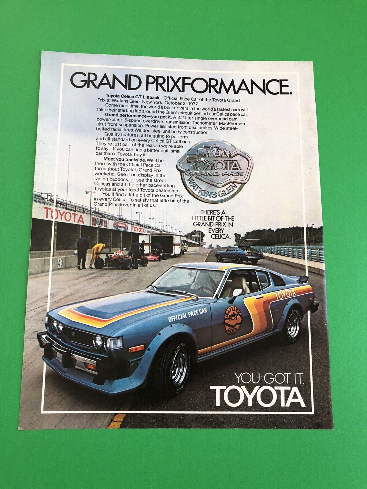 1977 1978 TOYOTA CELICA GT LIFTBACK VINTAGE ORIGINAL PRINT AD ADVERTISEMENT