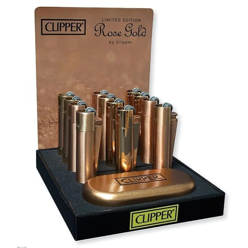 1 x Clipper ( ROSE Gold ) Full Size Refillable Metal Lighter Brushed Or Shiny