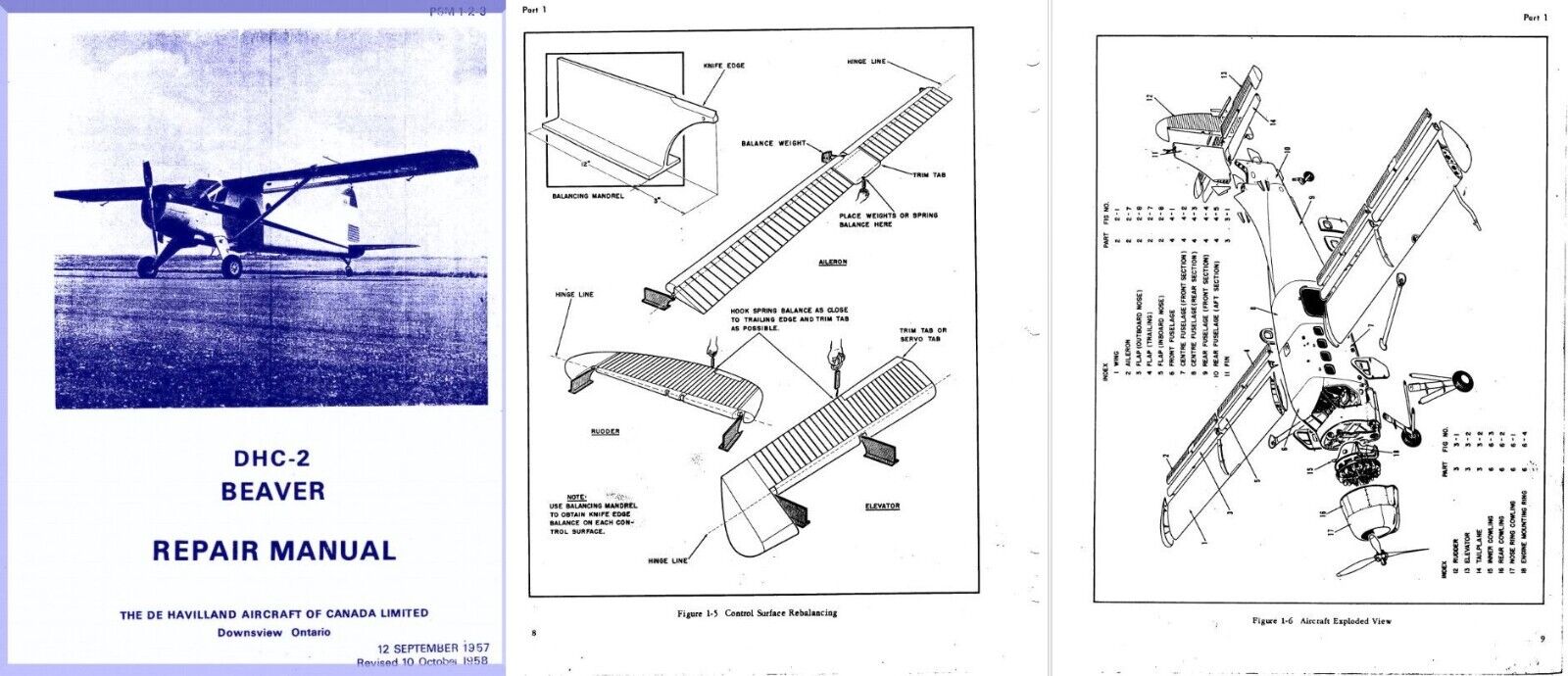De Havilland Beaver Structural Repair Maint Manual archive PDF STOL DHC-2 1957  