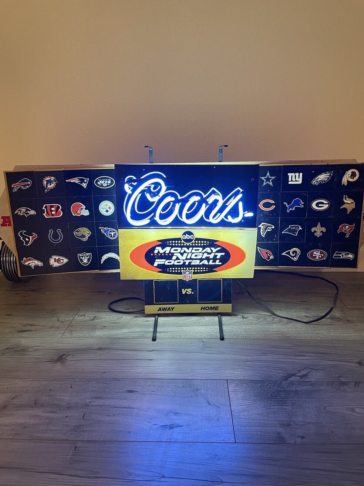 COORS abc Monday Night Football Magnetic￼ Neon Beer Sign Rare Vintage