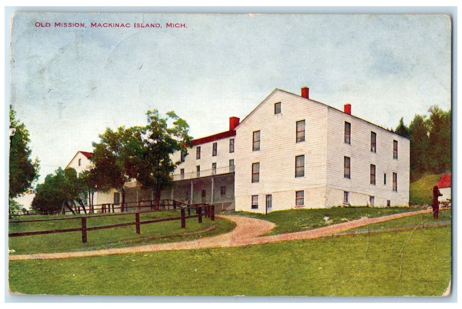 1907 Old Mission Exterior Mackinac Island Michigan MI Posted Vintage Postcard