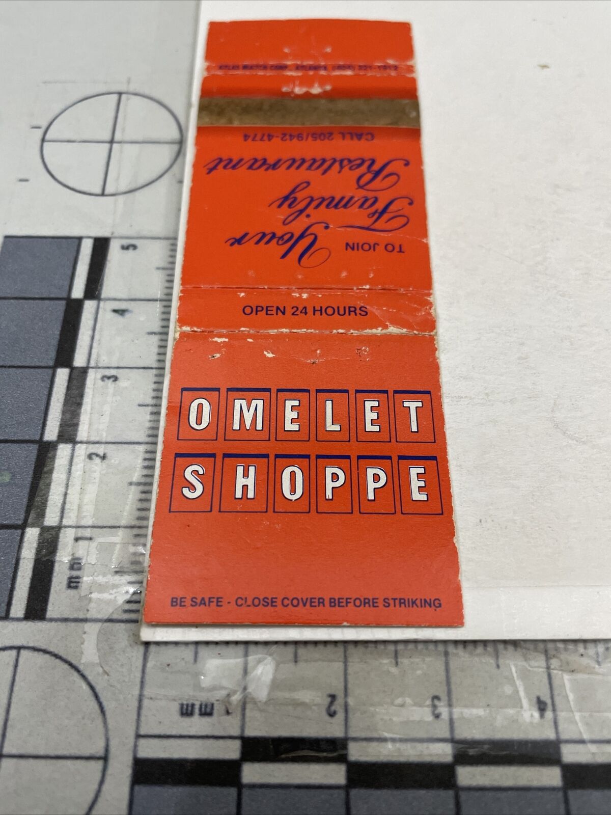 Vintage Matchbook Cover Omlet Shoppe Your Family Restaurant   gmg