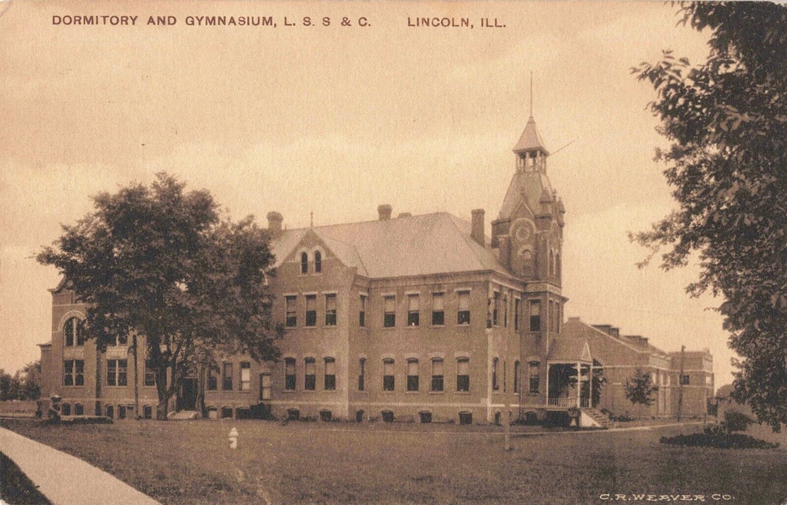 Dormitory & Gymnasium Lincoln State School Lincoln Illinois IL Albertype Co 1914