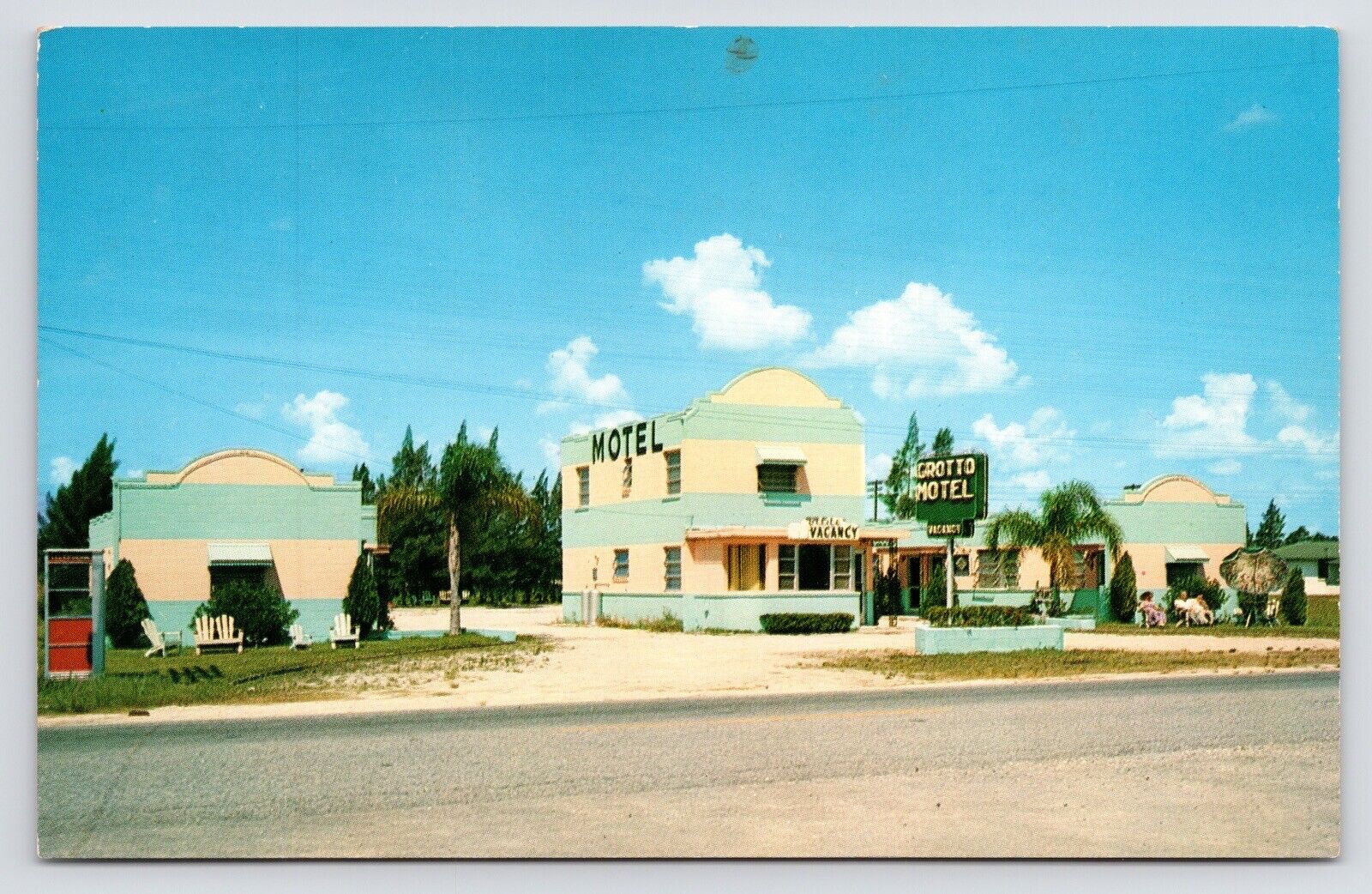 c1950s Grotto Motel Exterior Highway 1 Roadside Jacksonville Florida FL Postcard