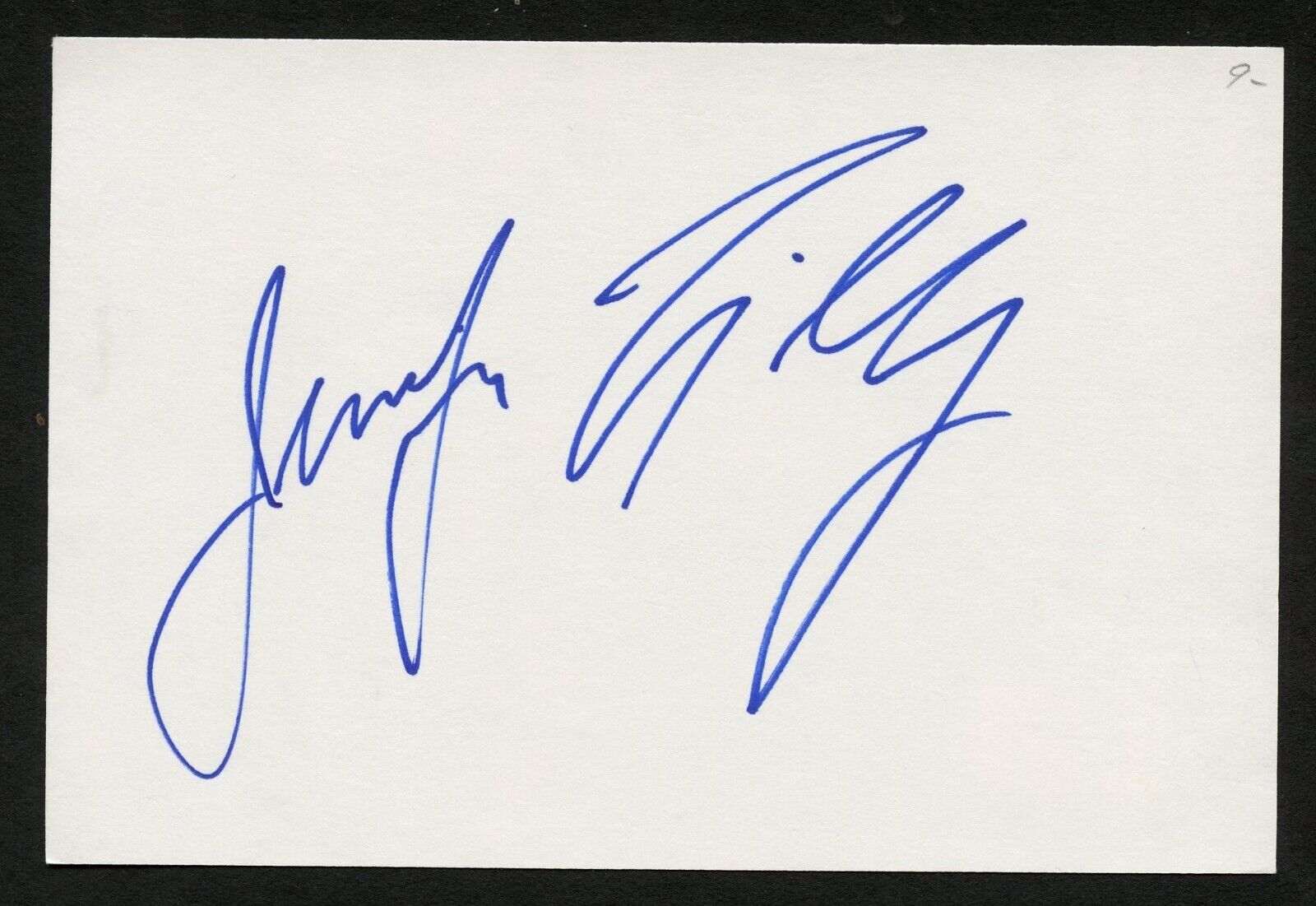Jennifer Tilly signed autograph 4x6 card Actress: Bullets Over Broadway BAS Cert