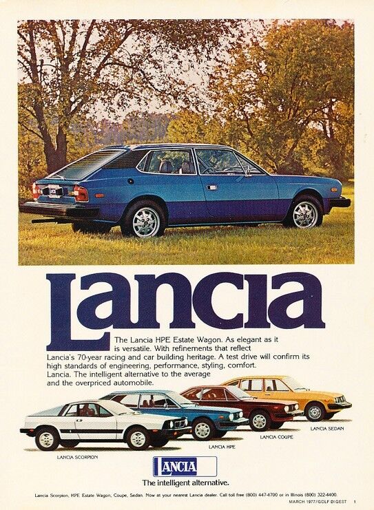 1977 Lancia Beta HPE Original Advertisement Print Art Car Ad J907
