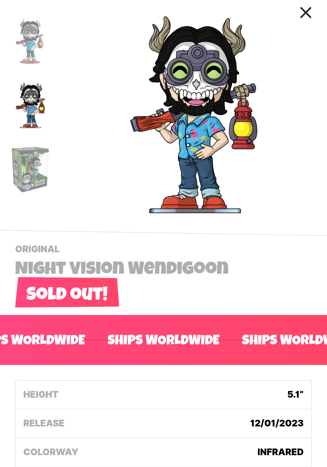 Night Vision Wendigoon Youtooz Vinyl Figure #477 W/ Protector Sold Out Forever
