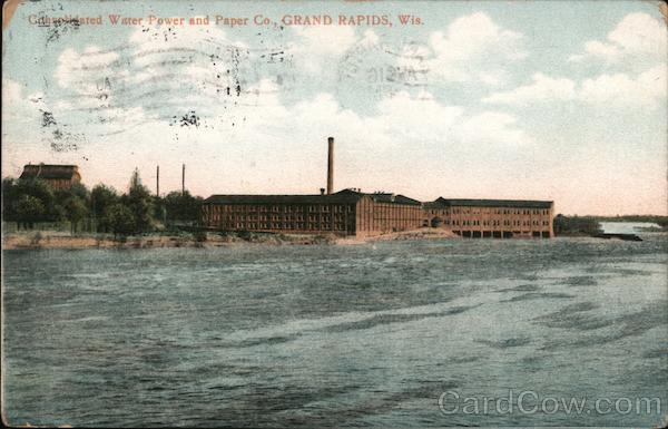 1909 Grand Rapids,WI Consolidated Water Power and Paper Co. Wood County Postcard