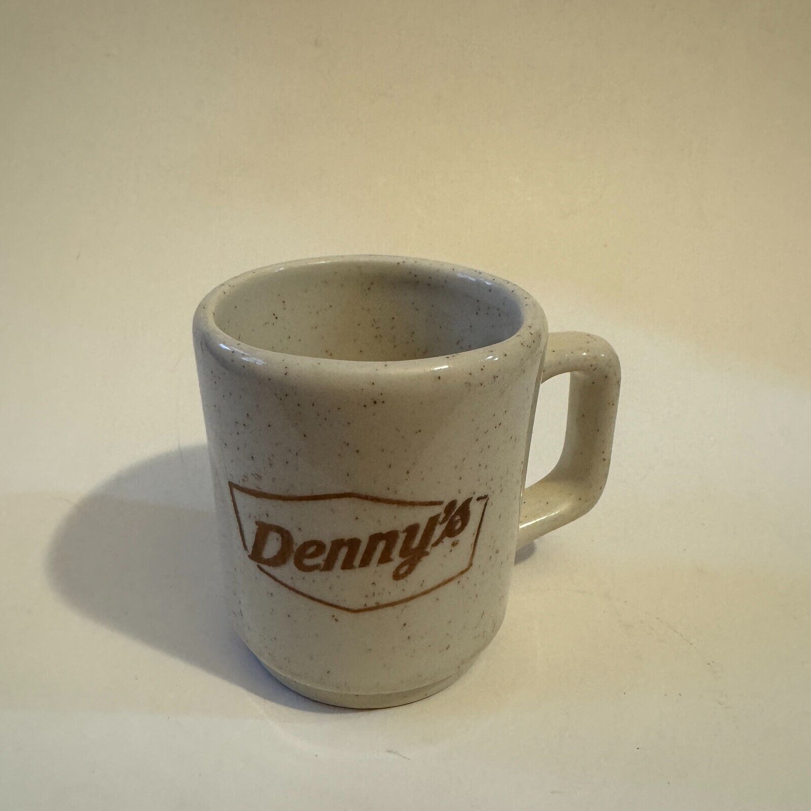  Vintage Denny's Mug Speckled Brown D Shaped Handle Coffee Cup USA