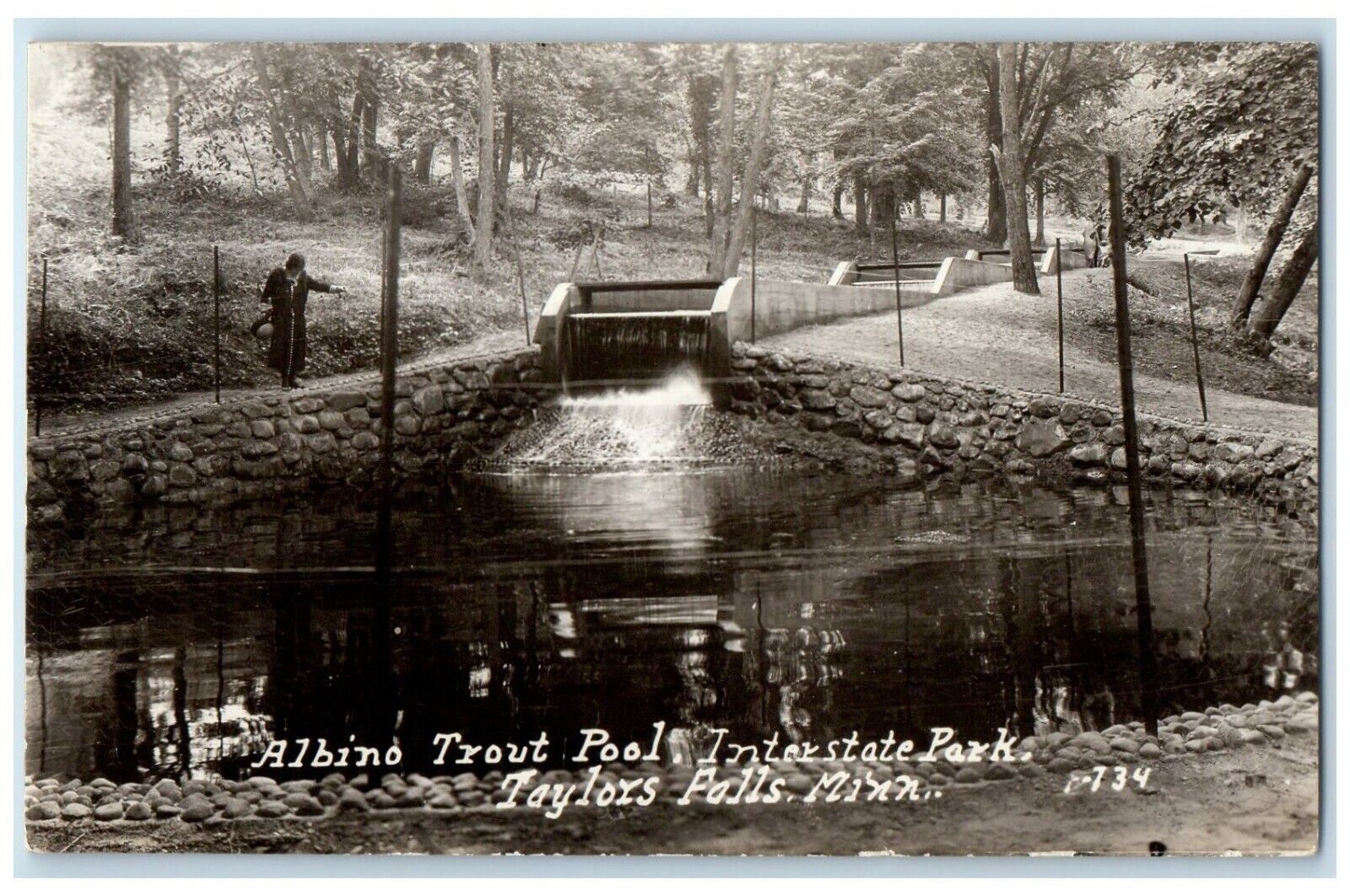 c1910\'s Albino Trout Pool Interstate Park Taylors Falls MN RPPC Photo Postcard