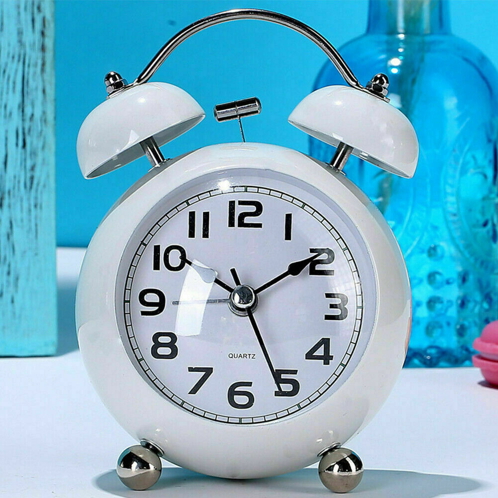 Analog Twin Bell Alarm Clock Vintage Retro Classic Bedroom Backlight Loud Wake