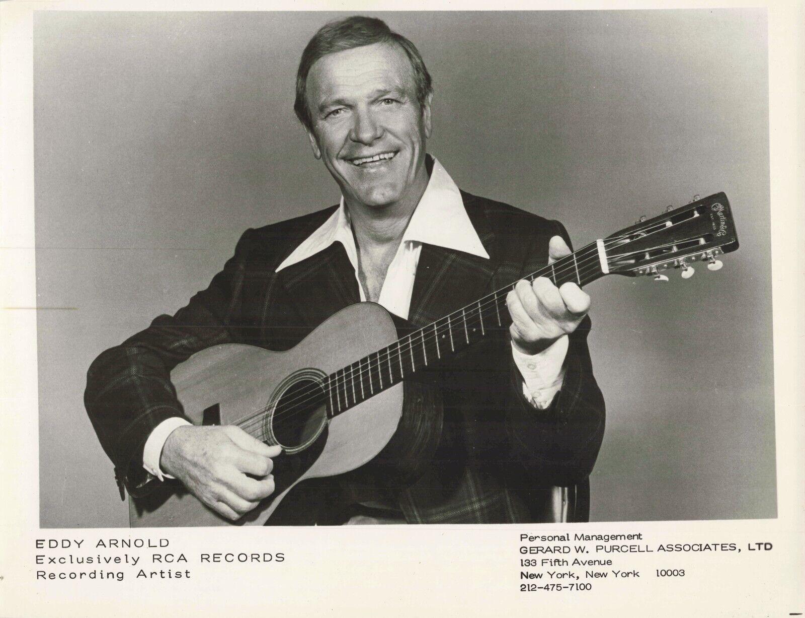 EDDY ARNOLD VINTAGE 8x10 Photo COUNTRY MUSIC