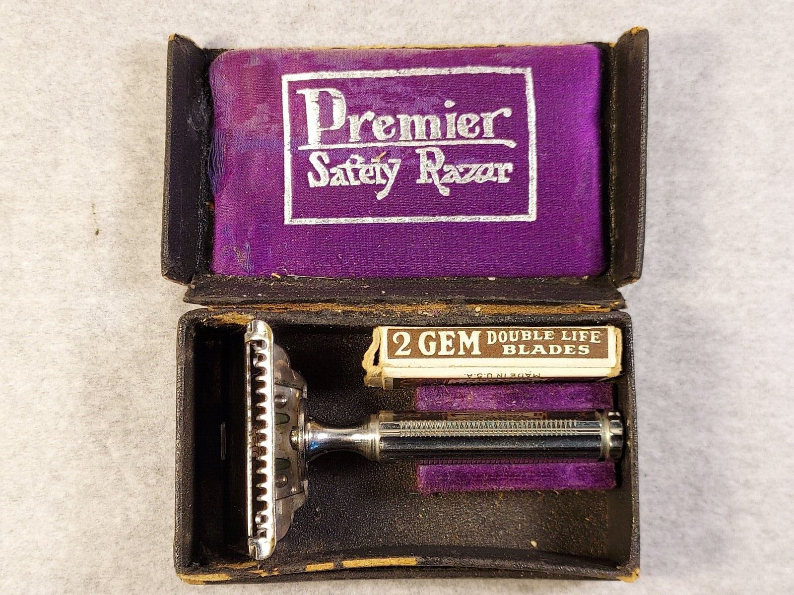 GEM 1912 Vintage Single Edge Safety Razor - Short Handle w/Box