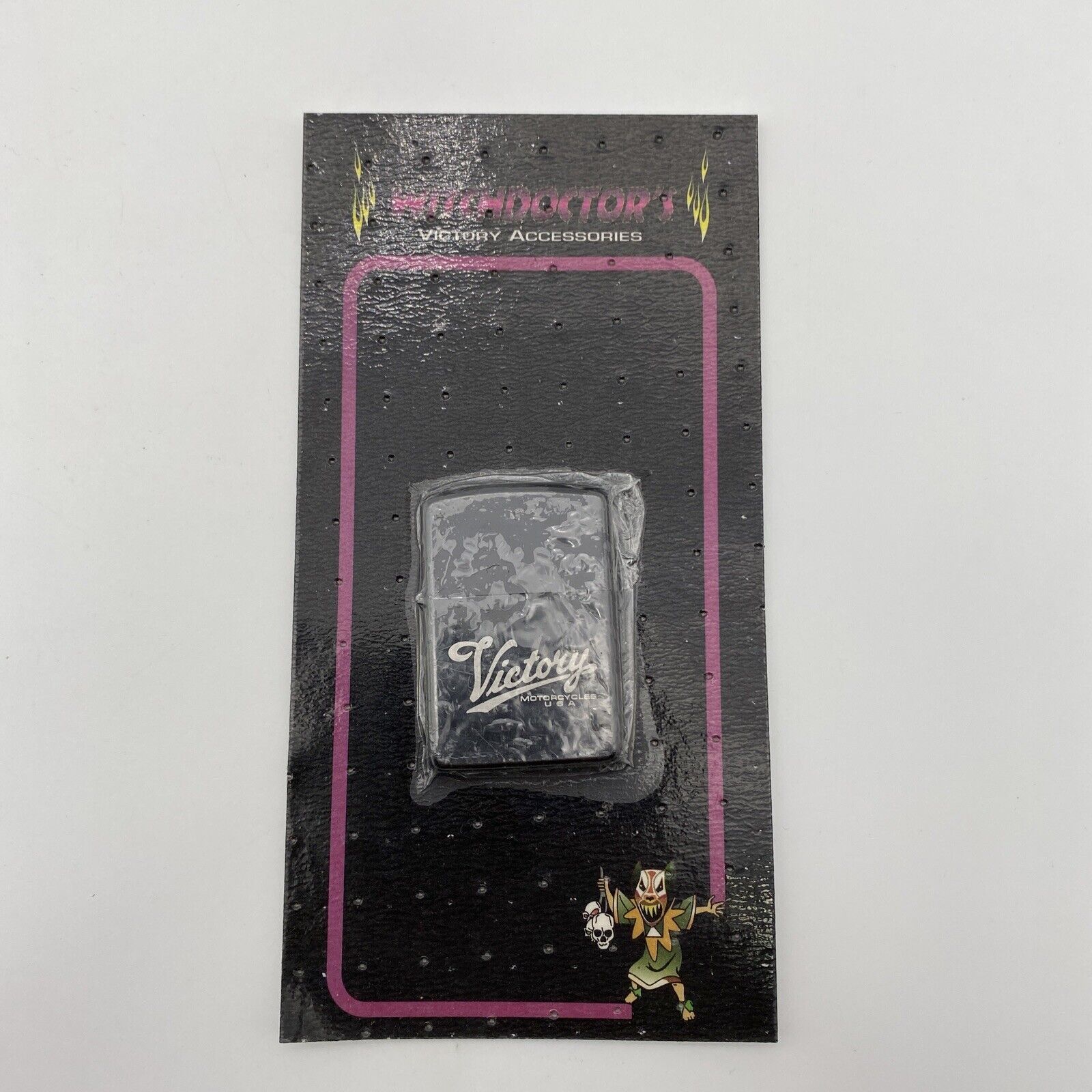 NOS VICTORY MOTORCYCLES BLACK SCRIPT LIGHTER WITCHDOCTOR RARE