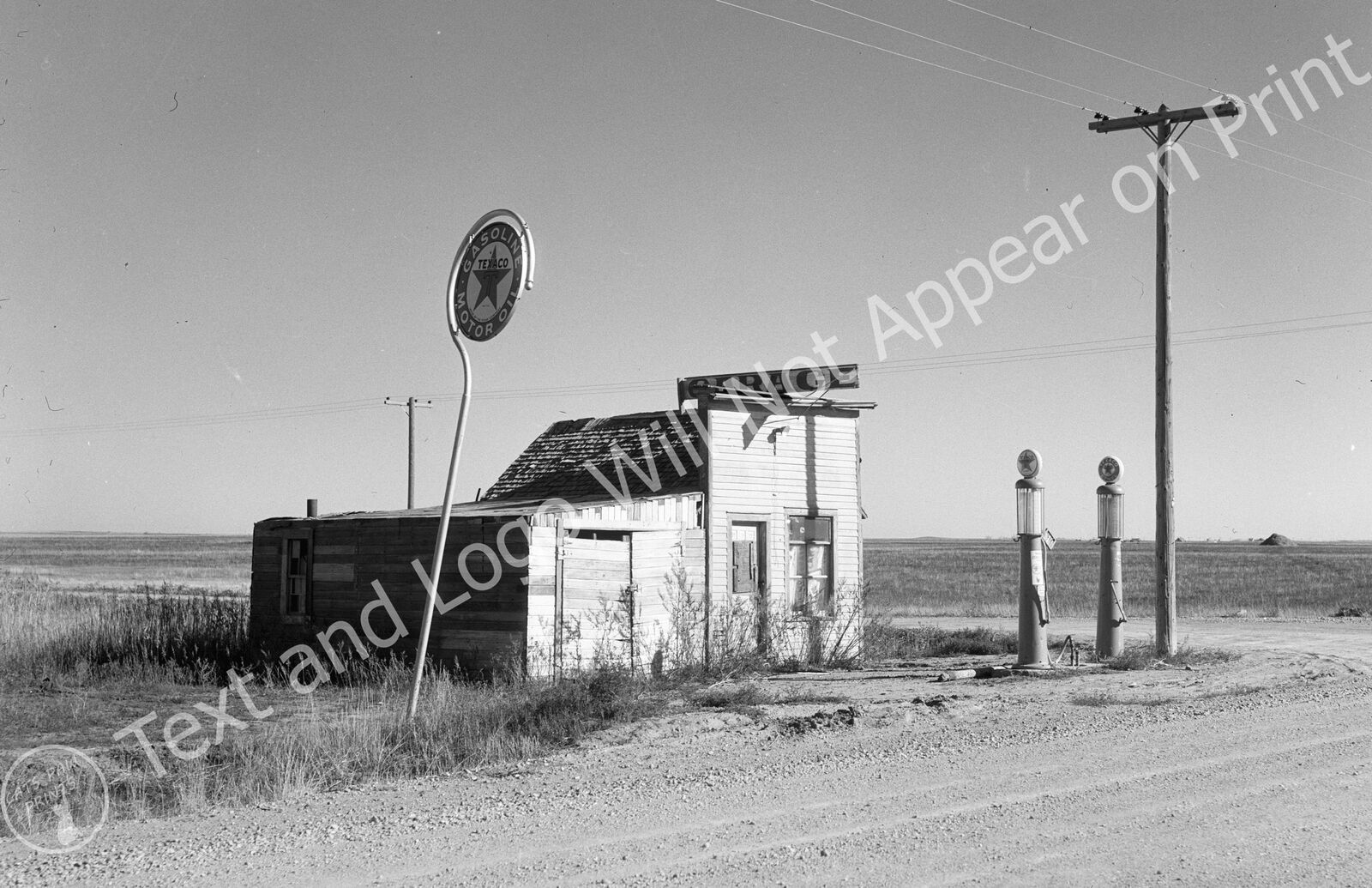 1937 Abandoned Gas Station, Western North Dakota Old Photo 11\