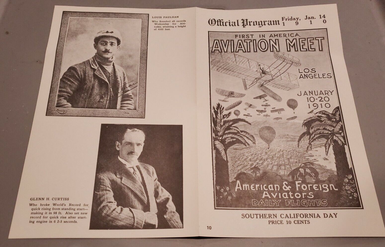 VINTAGE Program First American Aviation Meet in 1920 Facsimile #10 C-15