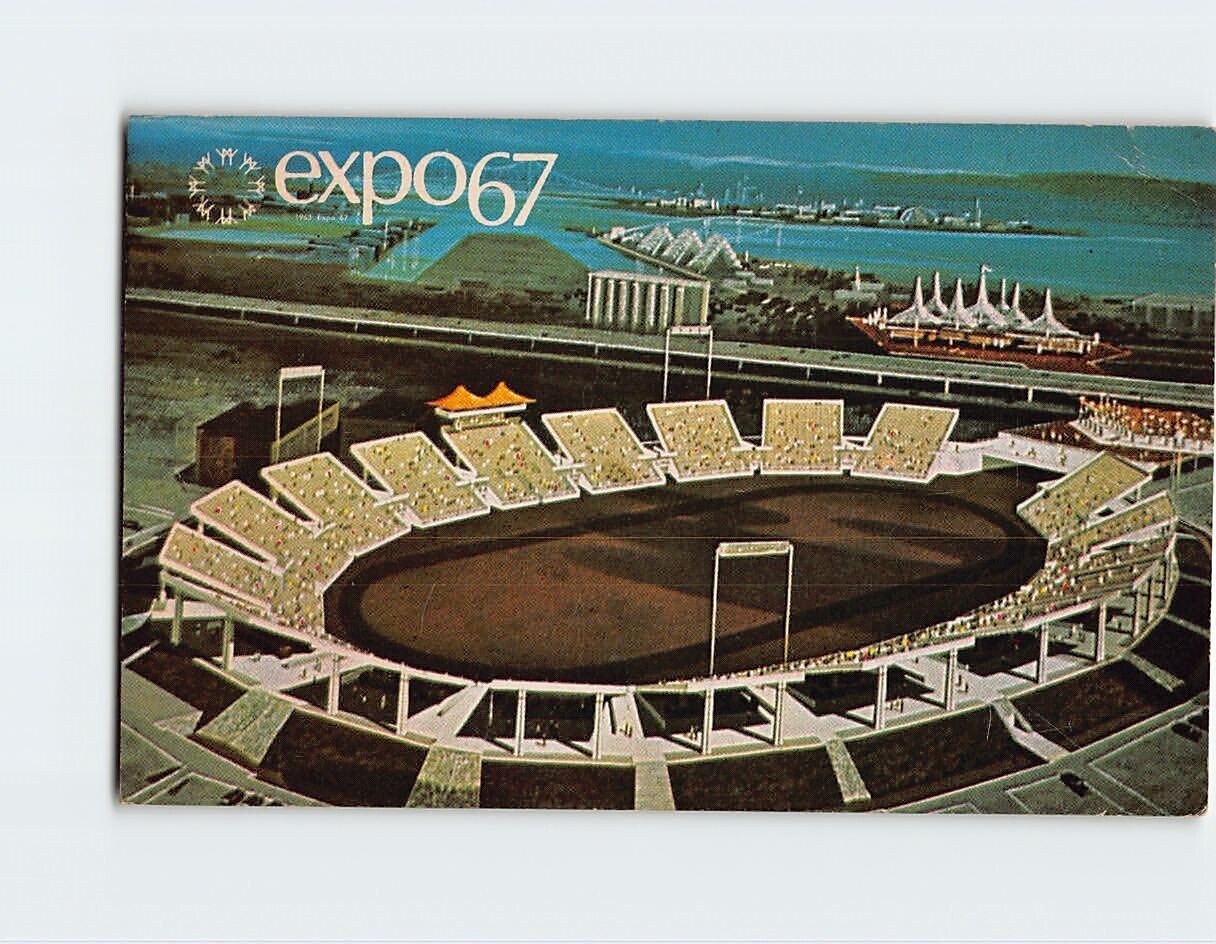 Postcard Automotive Stadium, Expo 67, Montreal, Canada