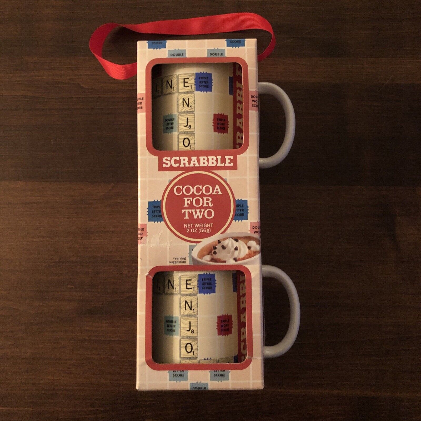 Scrabble Cocoa for Two Boxed Gift Set Coffee Cups Hasbro New Sealed