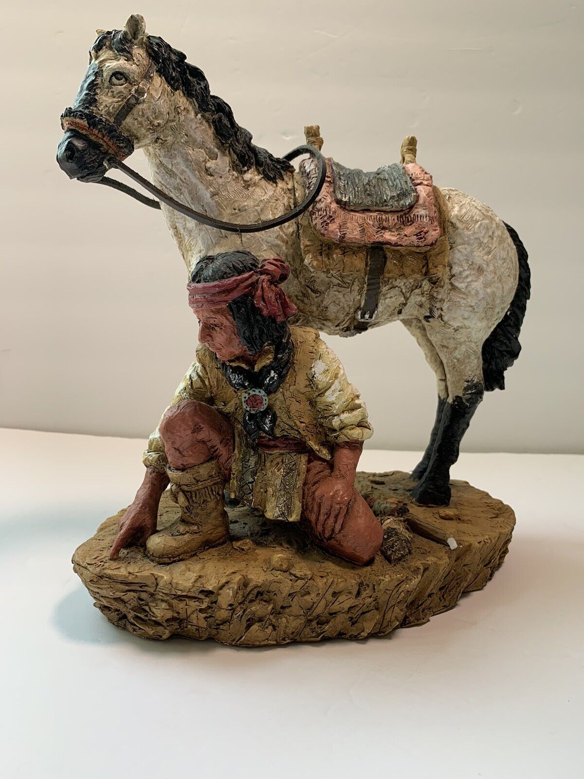Daniel Monfort Replica Vintage Western Sculpture RARE Apache Indian Scout Horse
