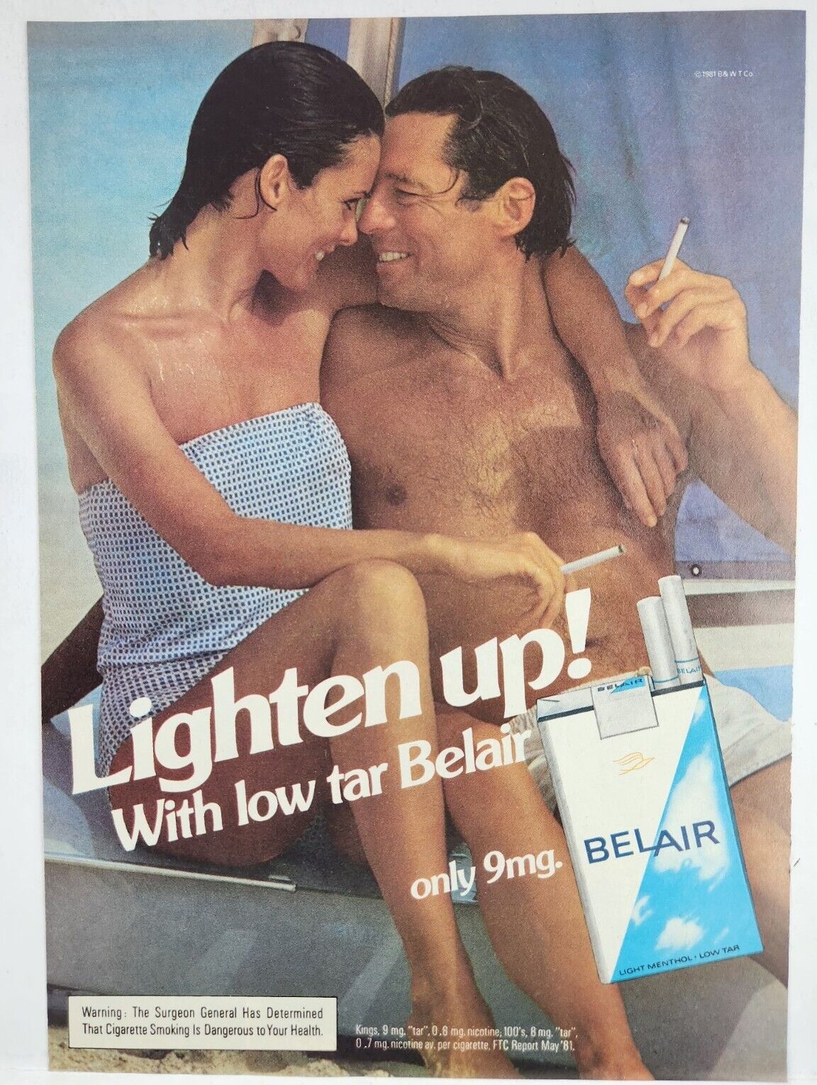 1981 Belair Cigarettes Sexy Long Legs Vintage Print Ad Man Cave Poster Art 80\'s